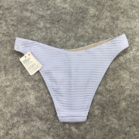 Lululemon Blue Smocked Mid-Rise Skimpy Swim Bottoms ebej blue NWT Size 8 - Picture 5 of 6